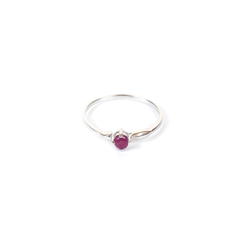 Round Cut Embedded Ruby Ring for Women