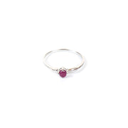 Round Cut Embedded Ruby Ring for Women