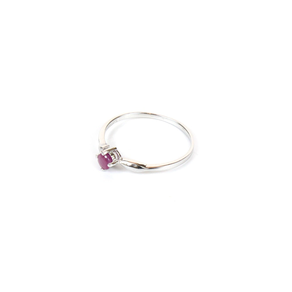 Round Cut Embedded Ruby Ring 