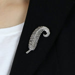 Load image into Gallery viewer, Marcasite Feather Brooch by Ravia
