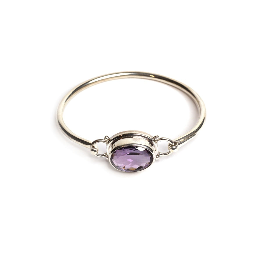 Charming Amethyst Bangle Bracelet for Women