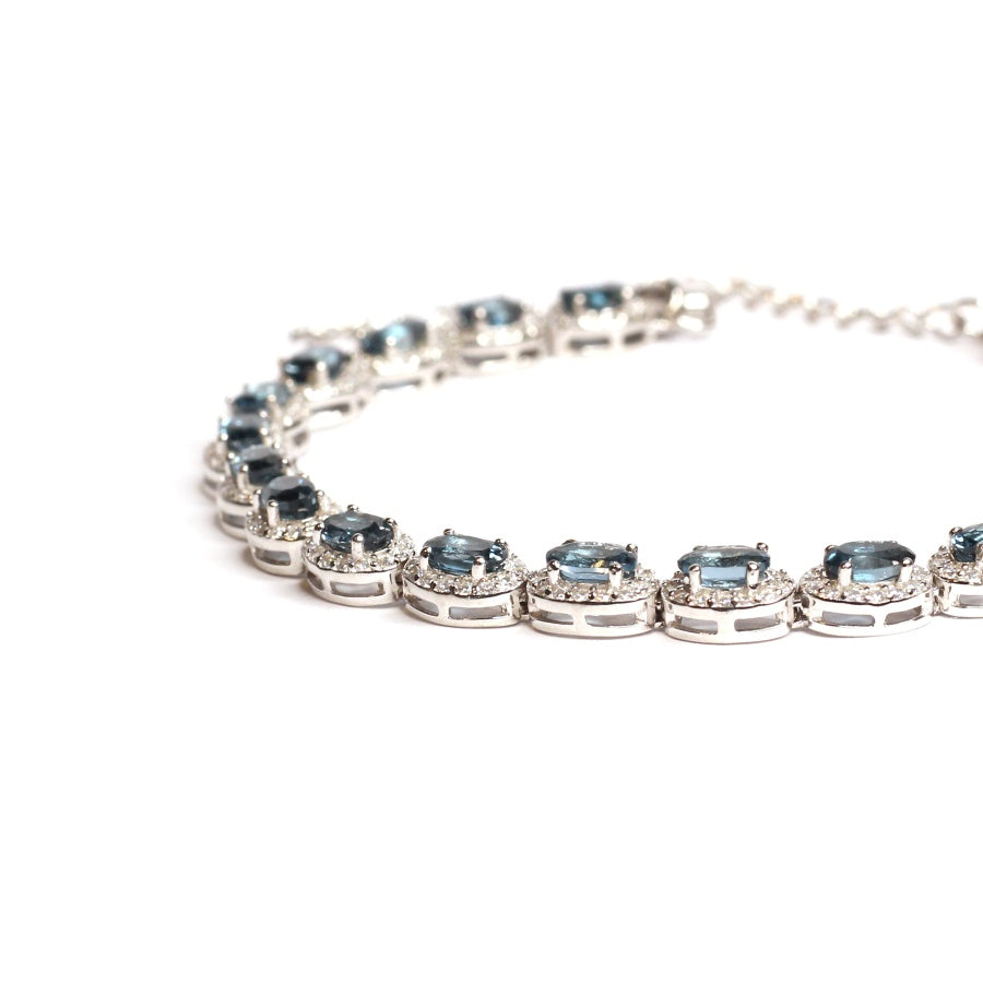 Blue Topaz Accent Frame Women's Bracelet