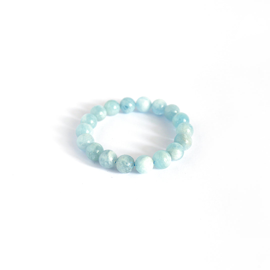 Soothing Aquamarine Beaded  Bracelet