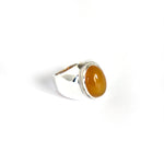 Load image into Gallery viewer, Hawks&#39;s Eye Yellow Agate Ring
