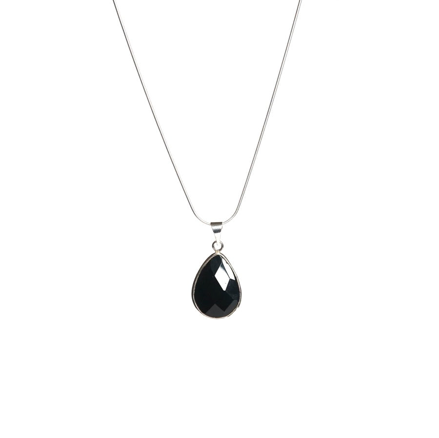 Pear Shape Black Onyx Teardrop Women's Charm Pendant