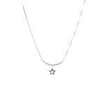 Load image into Gallery viewer, Silver Curved Bar with star Hanging Women&#39;s Necklace
